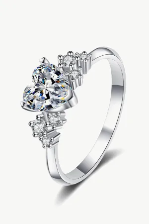 1 Carat Moissanite Heart Ring