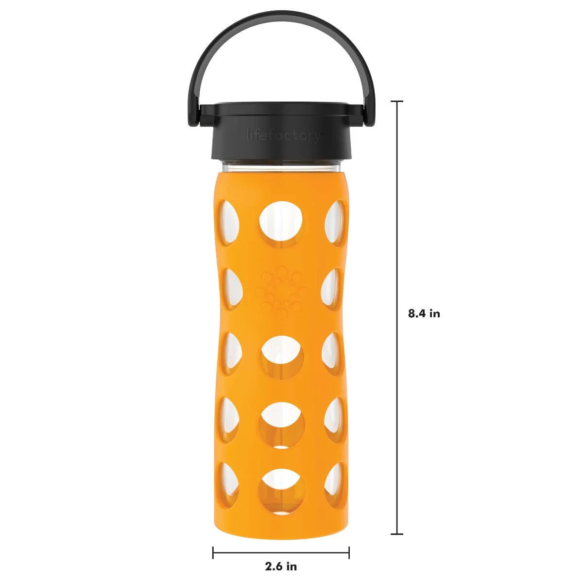 16oz Glass Water Bottle with Silicone Sleeve and Classic Cap