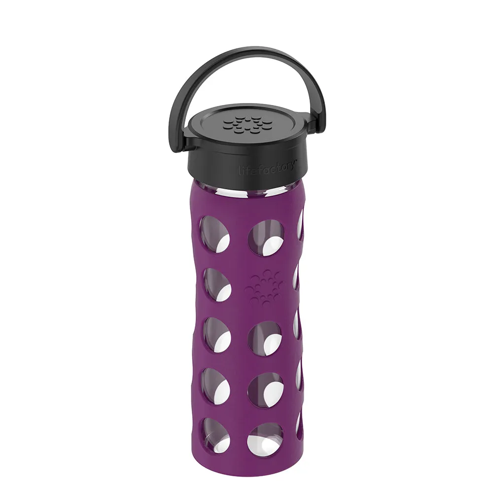 16oz Glass Water Bottle with Silicone Sleeve and Classic Cap