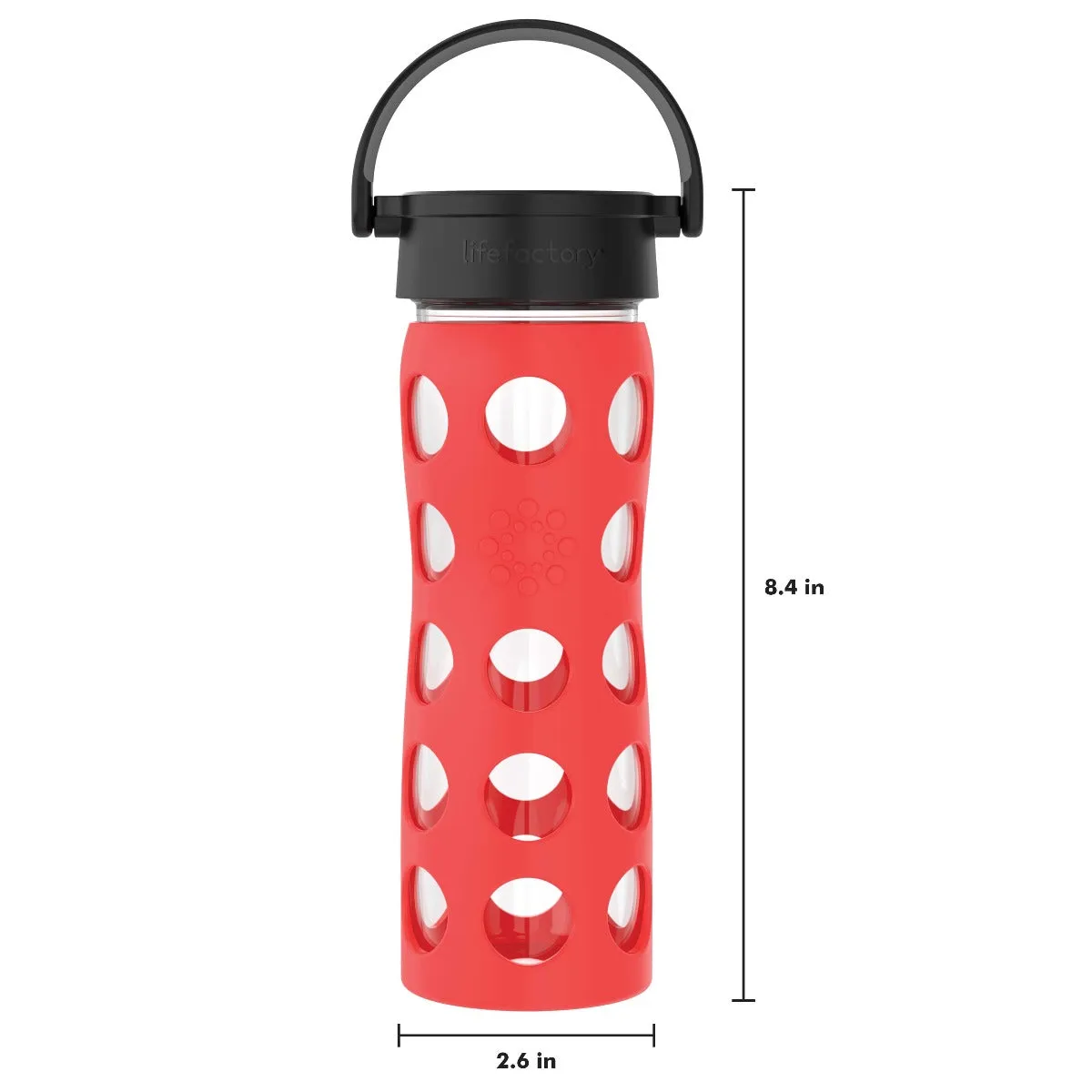 16oz Glass Water Bottle with Silicone Sleeve and Classic Cap