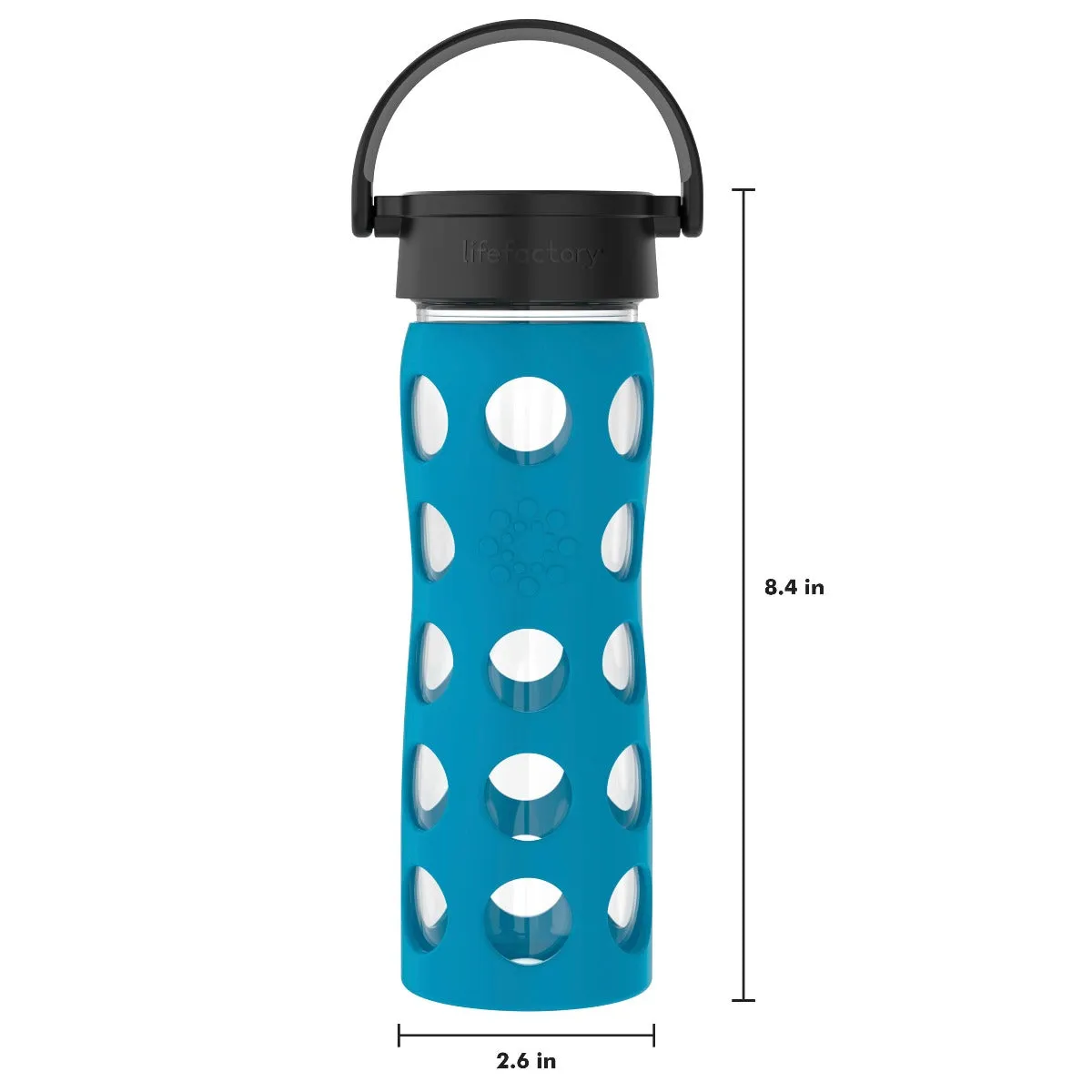 16oz Glass Water Bottle with Silicone Sleeve and Classic Cap