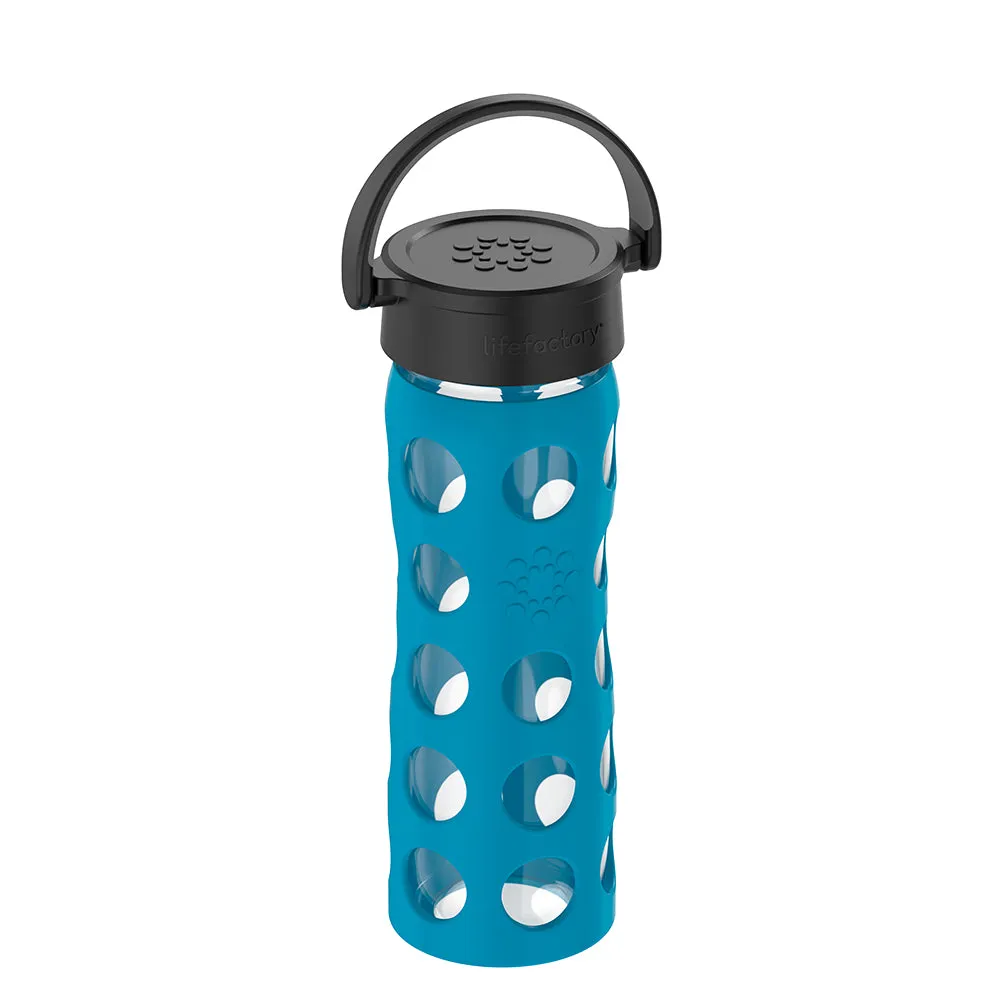 16oz Glass Water Bottle with Silicone Sleeve and Classic Cap