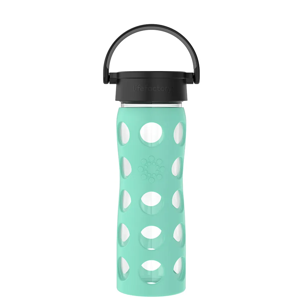 16oz Glass Water Bottle with Silicone Sleeve and Classic Cap