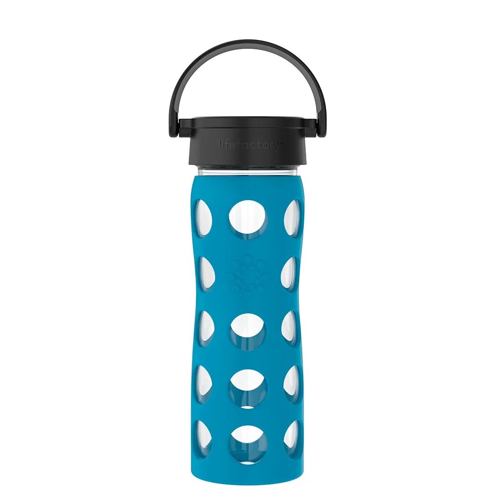 16oz Glass Water Bottle with Silicone Sleeve and Classic Cap