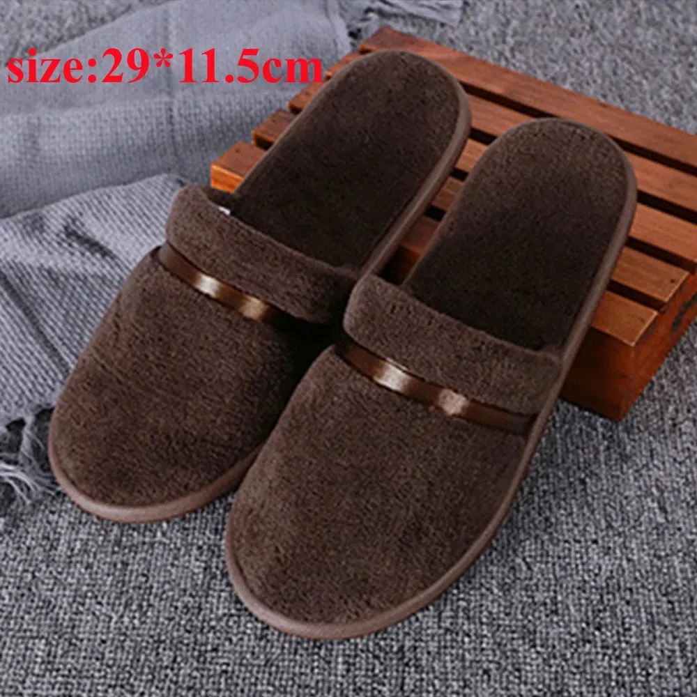 1Pair Winter Warm plush Slippers for Women Men Home shoes Nonslip Slides Fluffy Slippers Couple Indoor Bedroom House Slippers