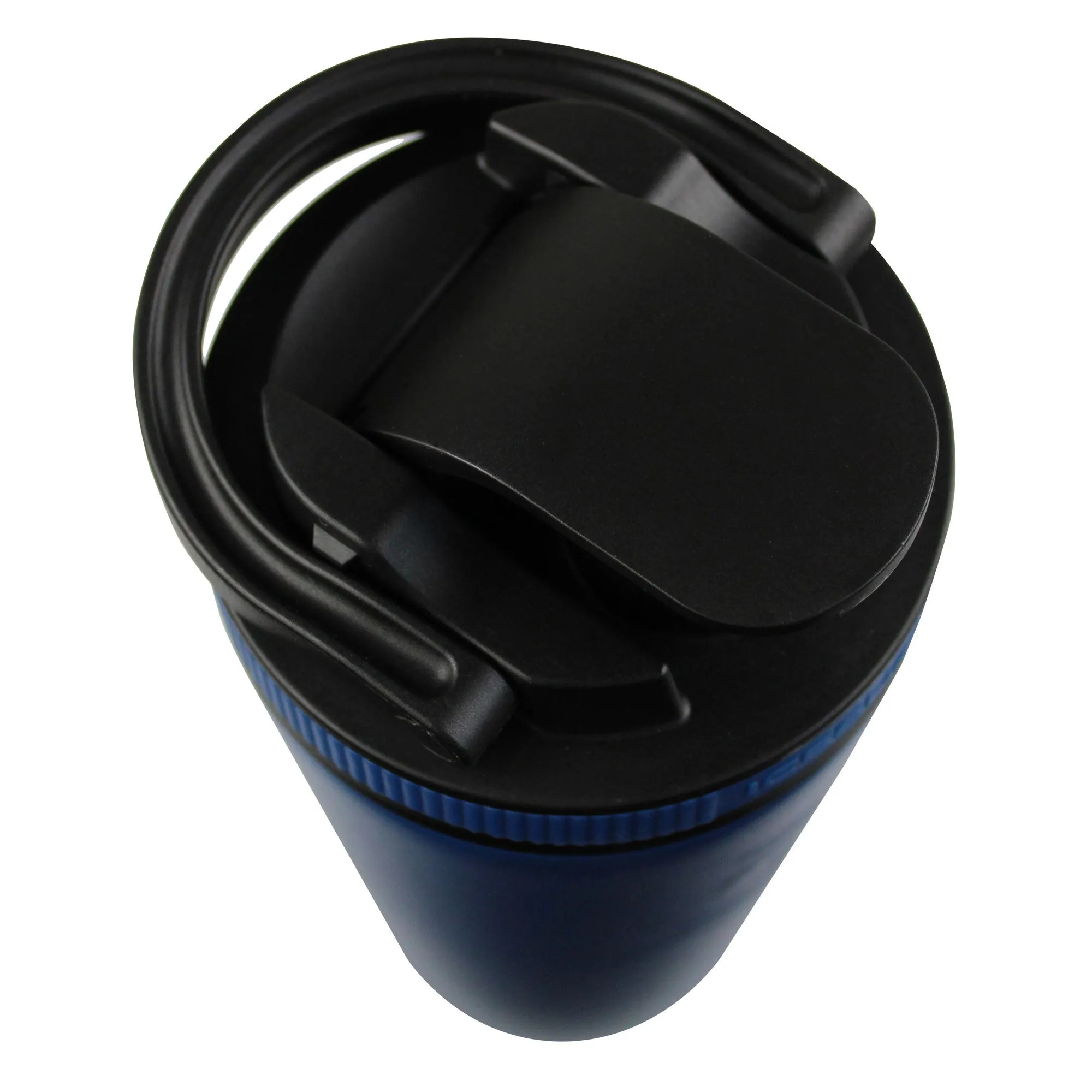 26oz Shaker Lid - Black Lid with Navy Band