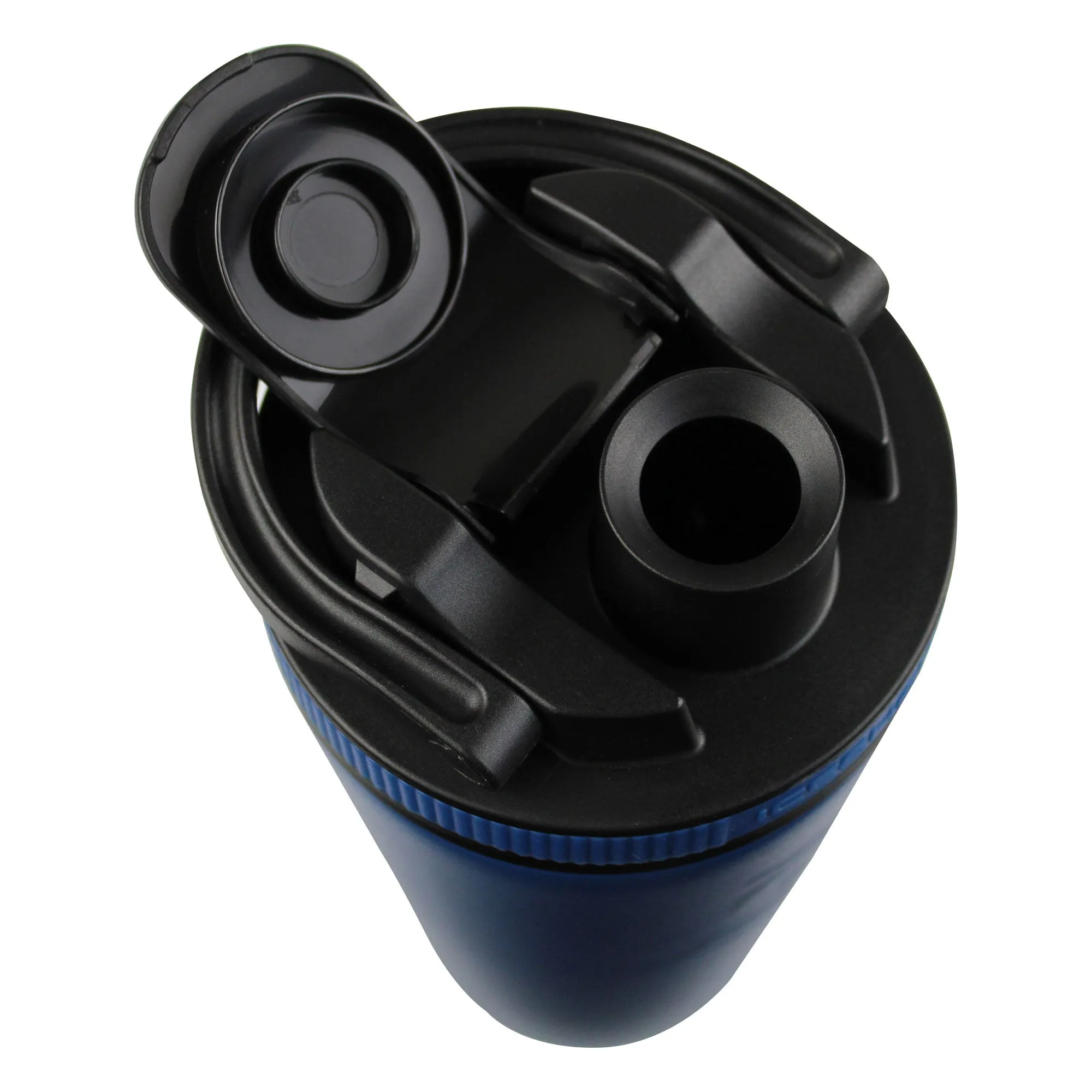 26oz Shaker Lid - Black Lid with Navy Band