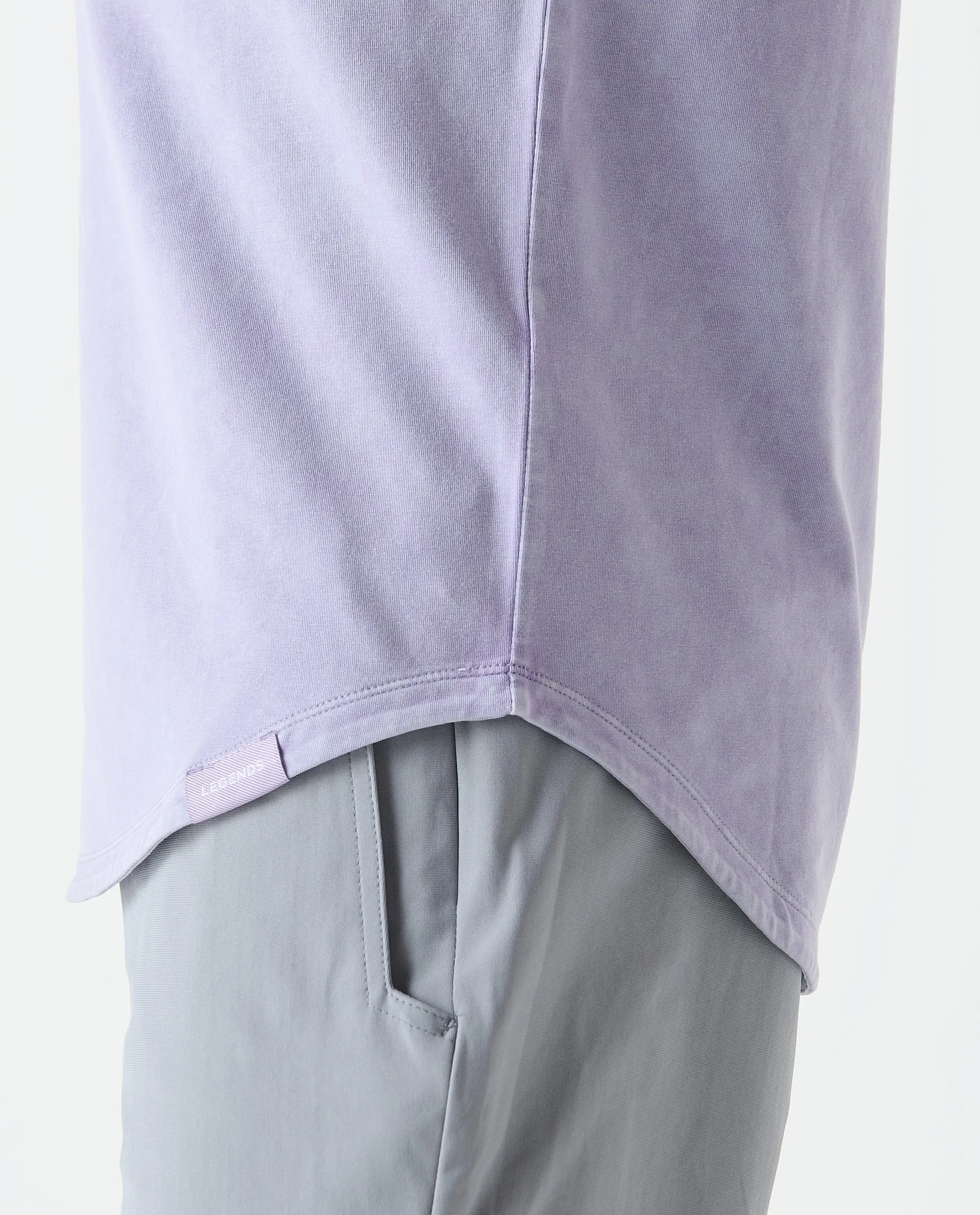 Aviation Tee Curved Hem Washed Violet Sky