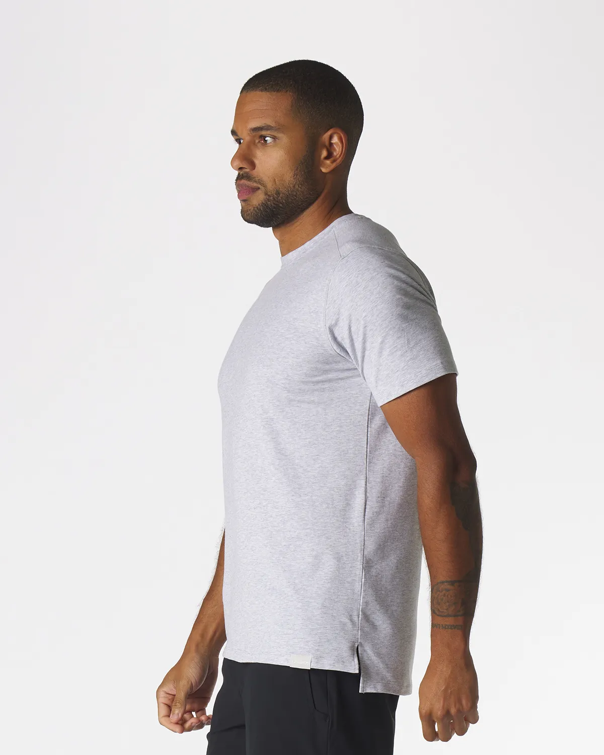 Aviation Tee Split-Hem Heather Gray