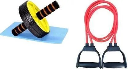 Combo Kit Full Body Exerciser Ab WHeel Toning Tube  (Pack of 2)