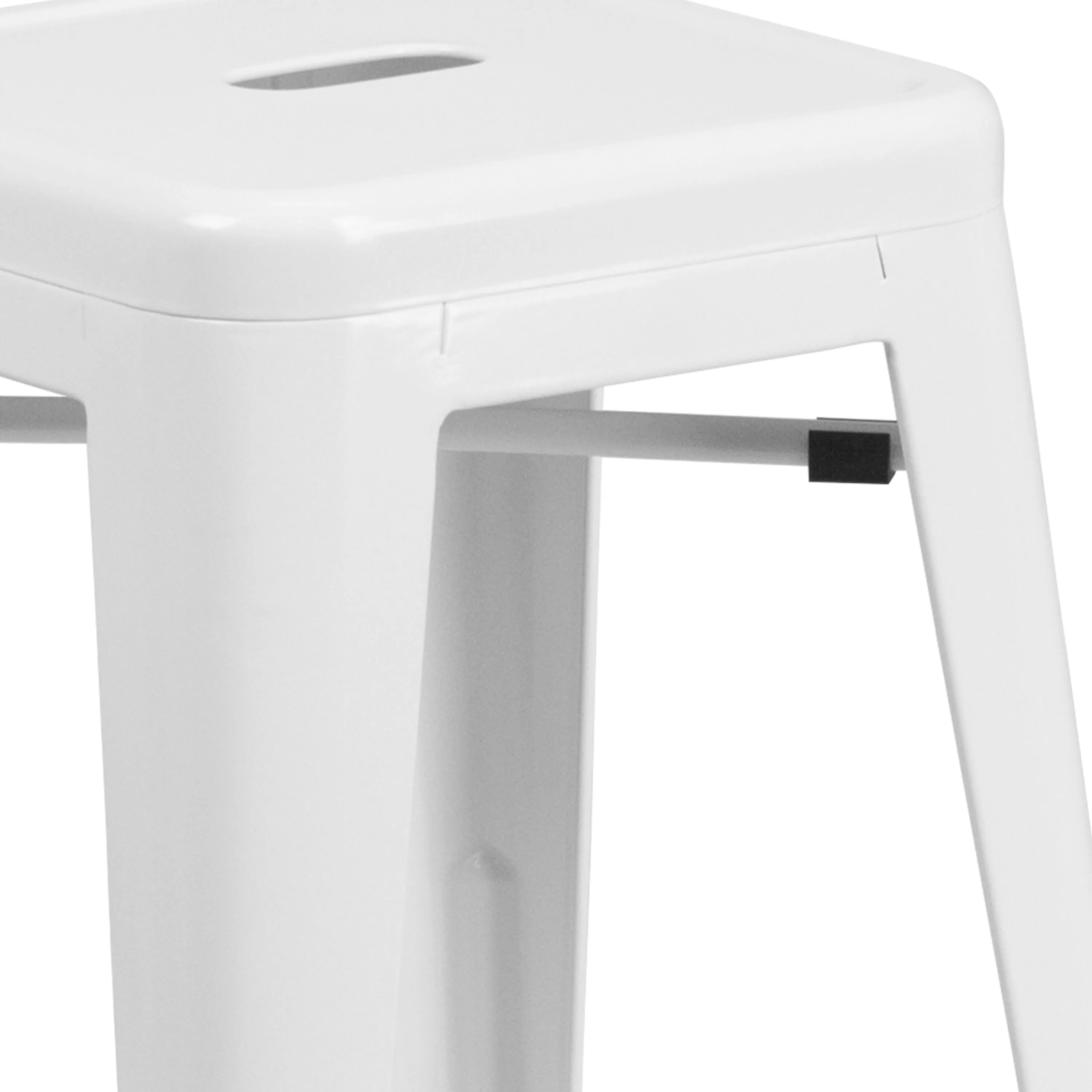 Commercial Grade 24" High Backless Metal Indoor-Outdoor Counter Height Stool with Square Seat