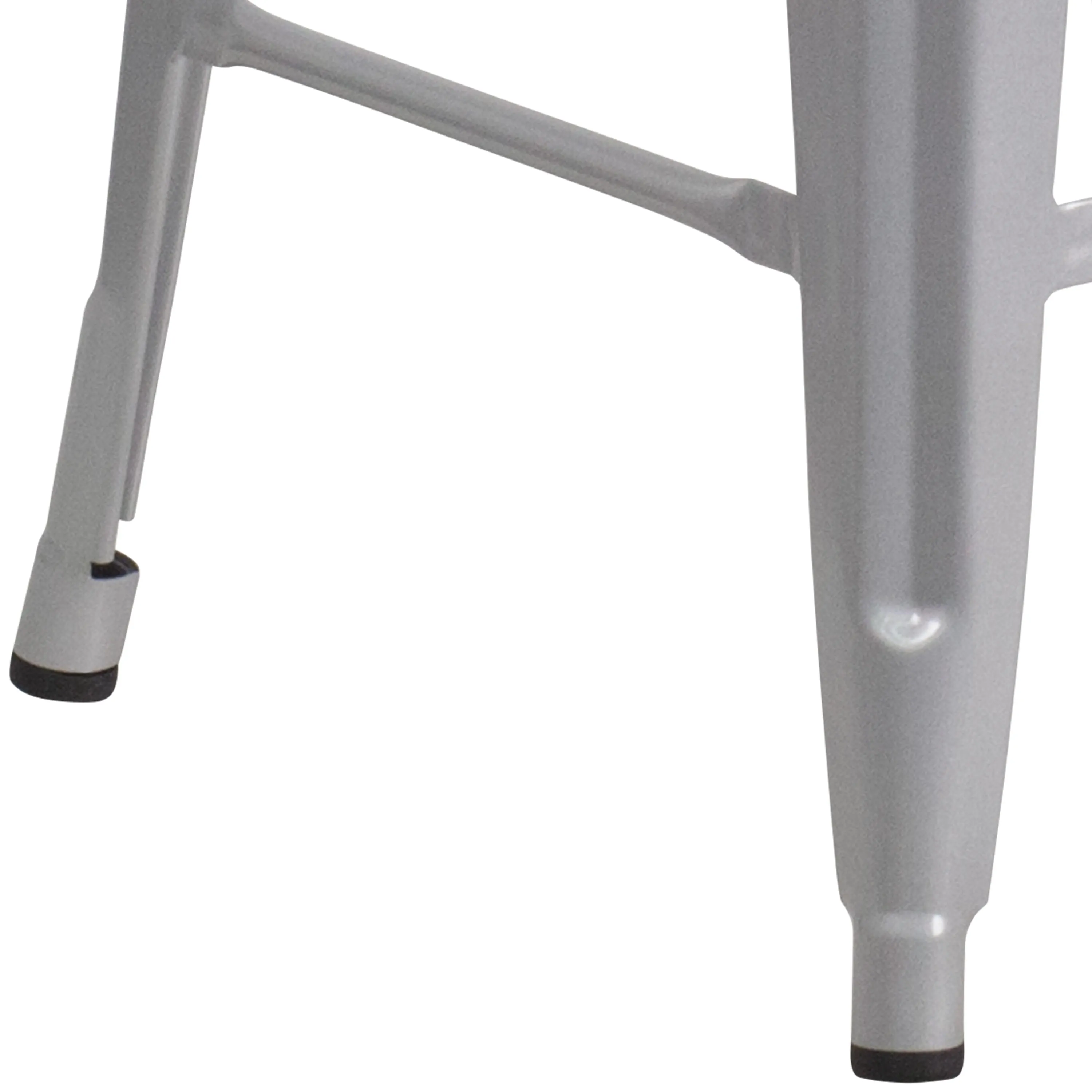 Commercial Grade 24" High Backless Metal Indoor-Outdoor Counter Height Stool with Square Seat