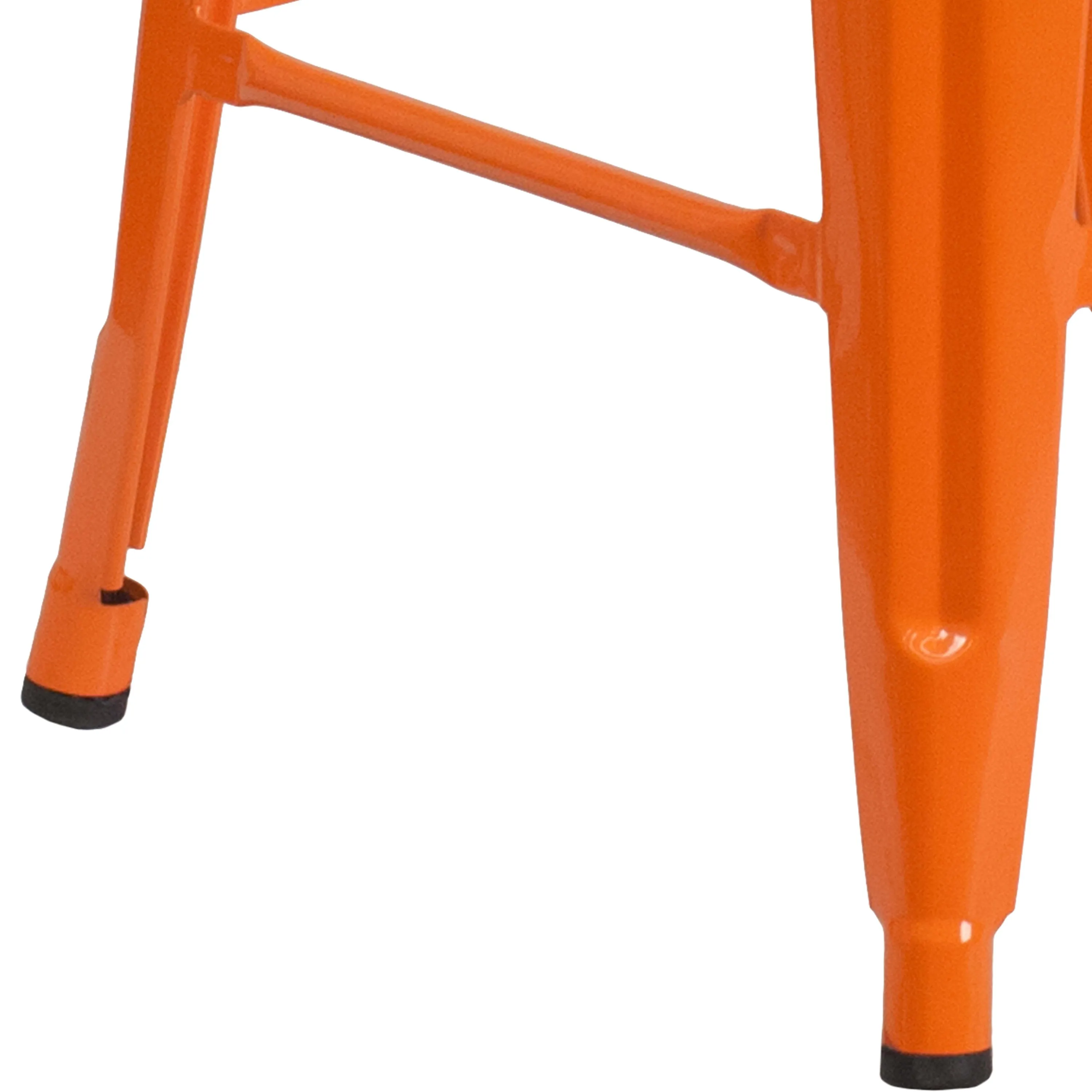 Commercial Grade 24" High Backless Metal Indoor-Outdoor Counter Height Stool with Square Seat