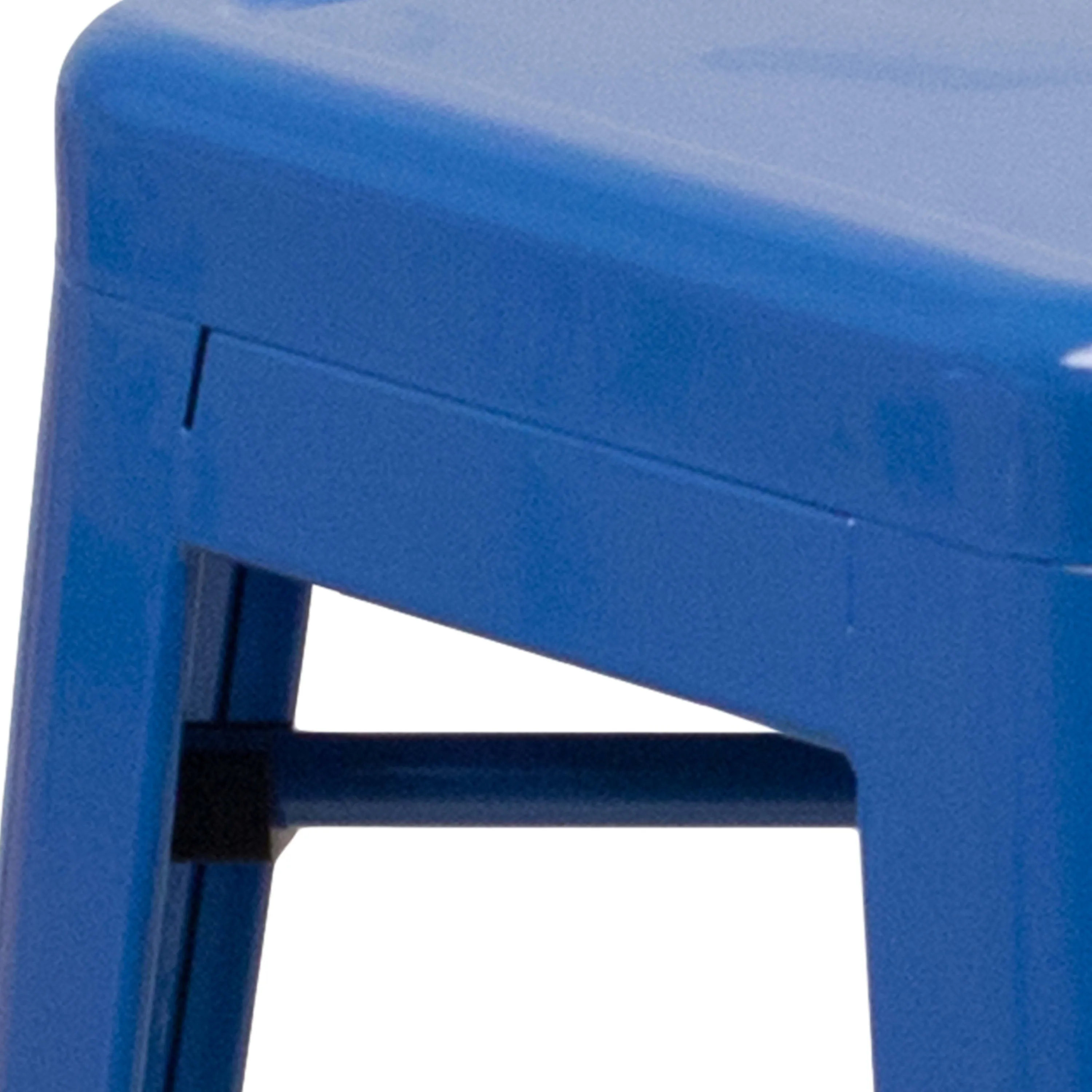 Commercial Grade 24" High Backless Metal Indoor-Outdoor Counter Height Stool with Square Seat