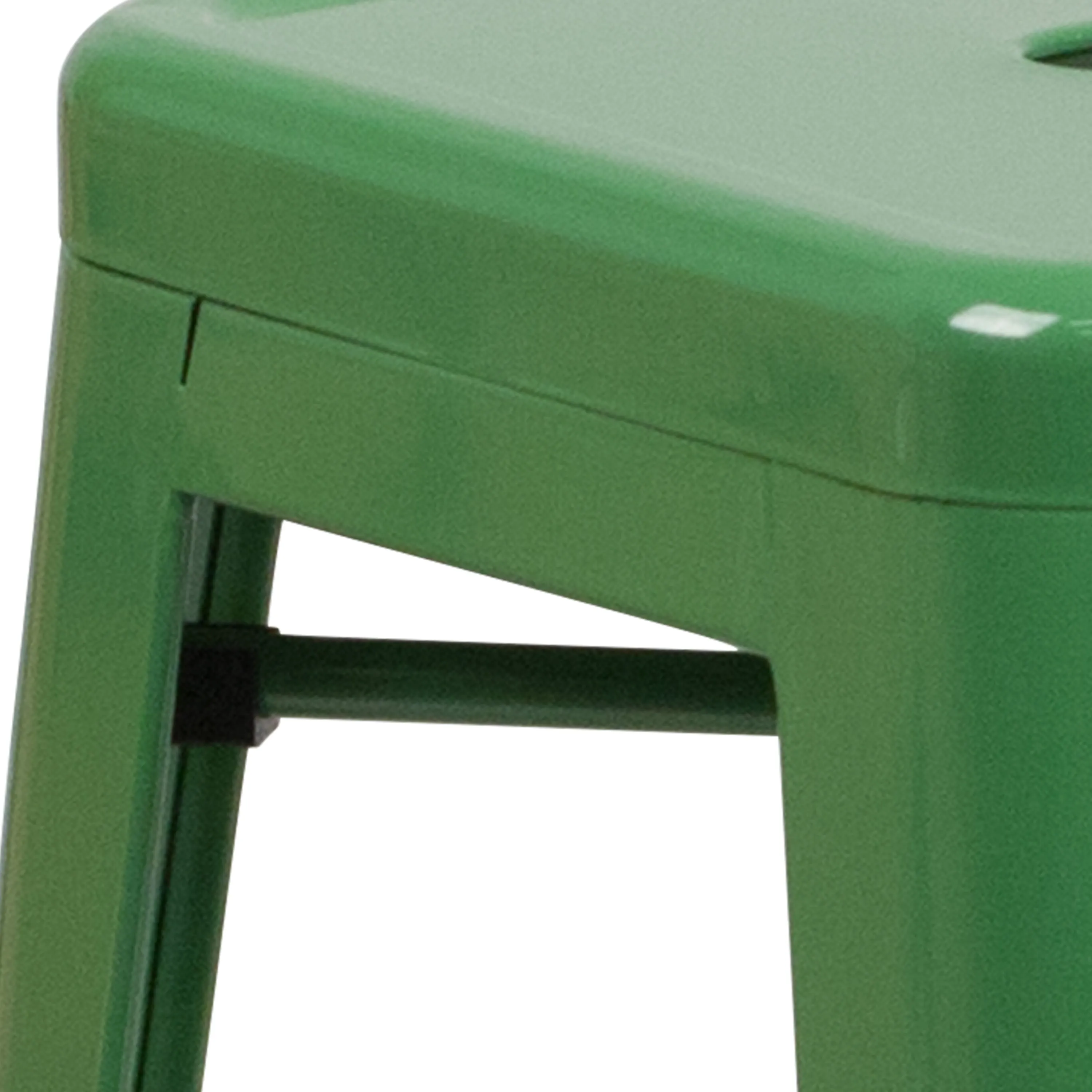 Commercial Grade 24" High Backless Metal Indoor-Outdoor Counter Height Stool with Square Seat