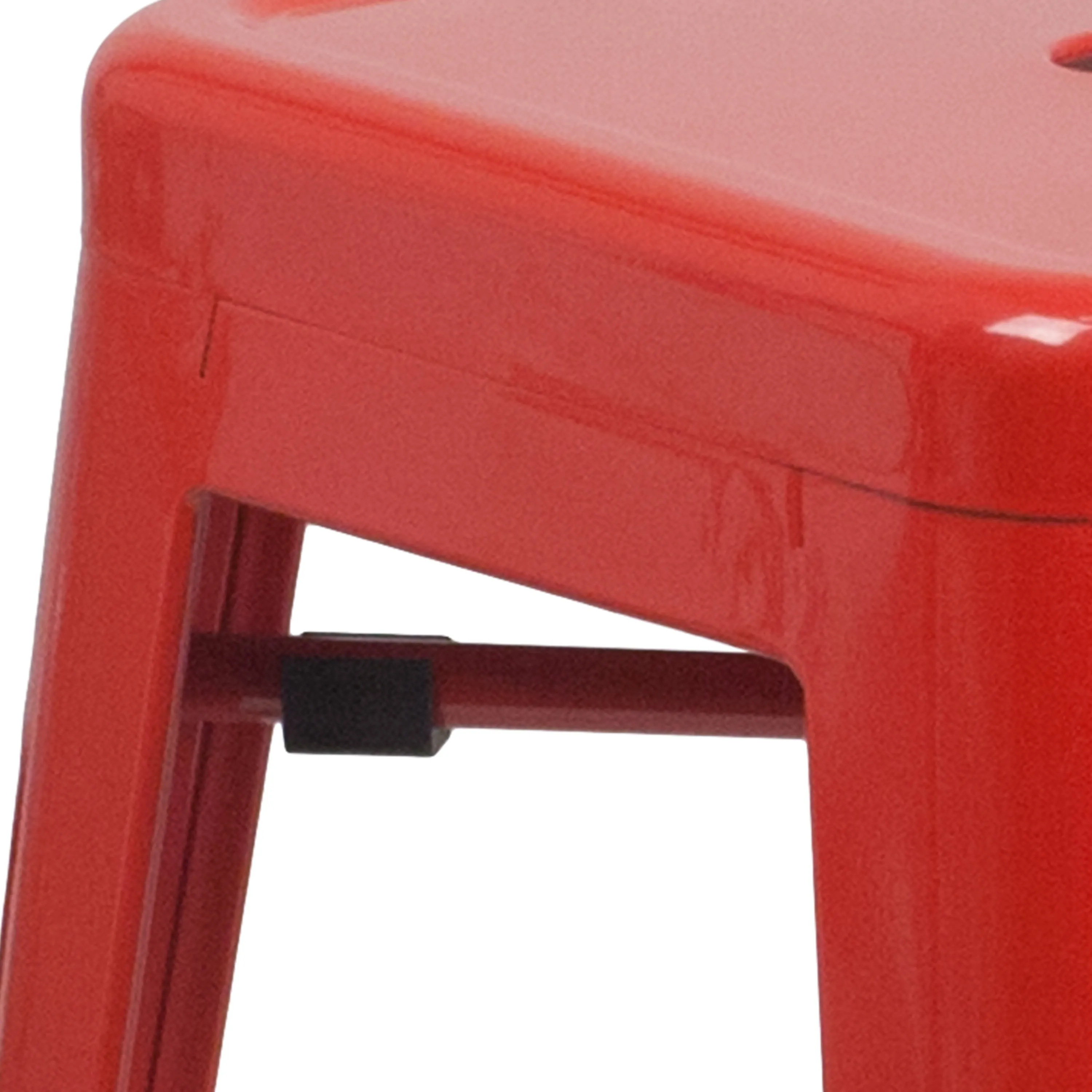 Commercial Grade 24" High Backless Metal Indoor-Outdoor Counter Height Stool with Square Seat