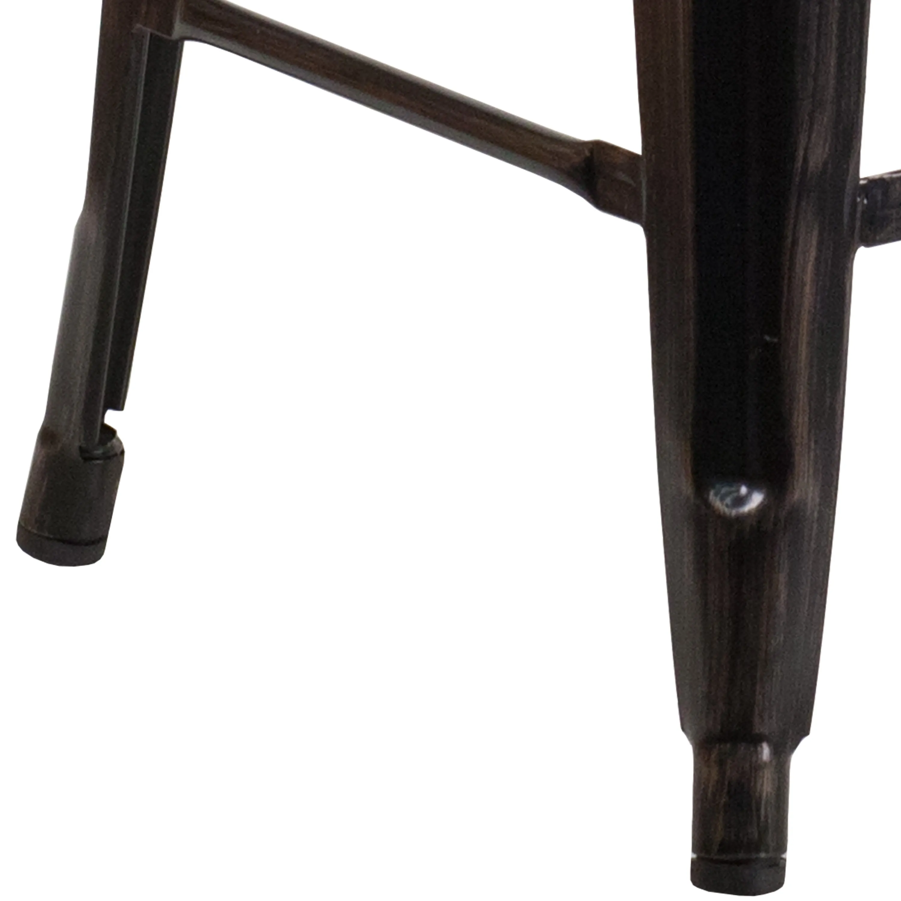 Commercial Grade 24" High Backless Metal Indoor-Outdoor Counter Height Stool with Square Seat