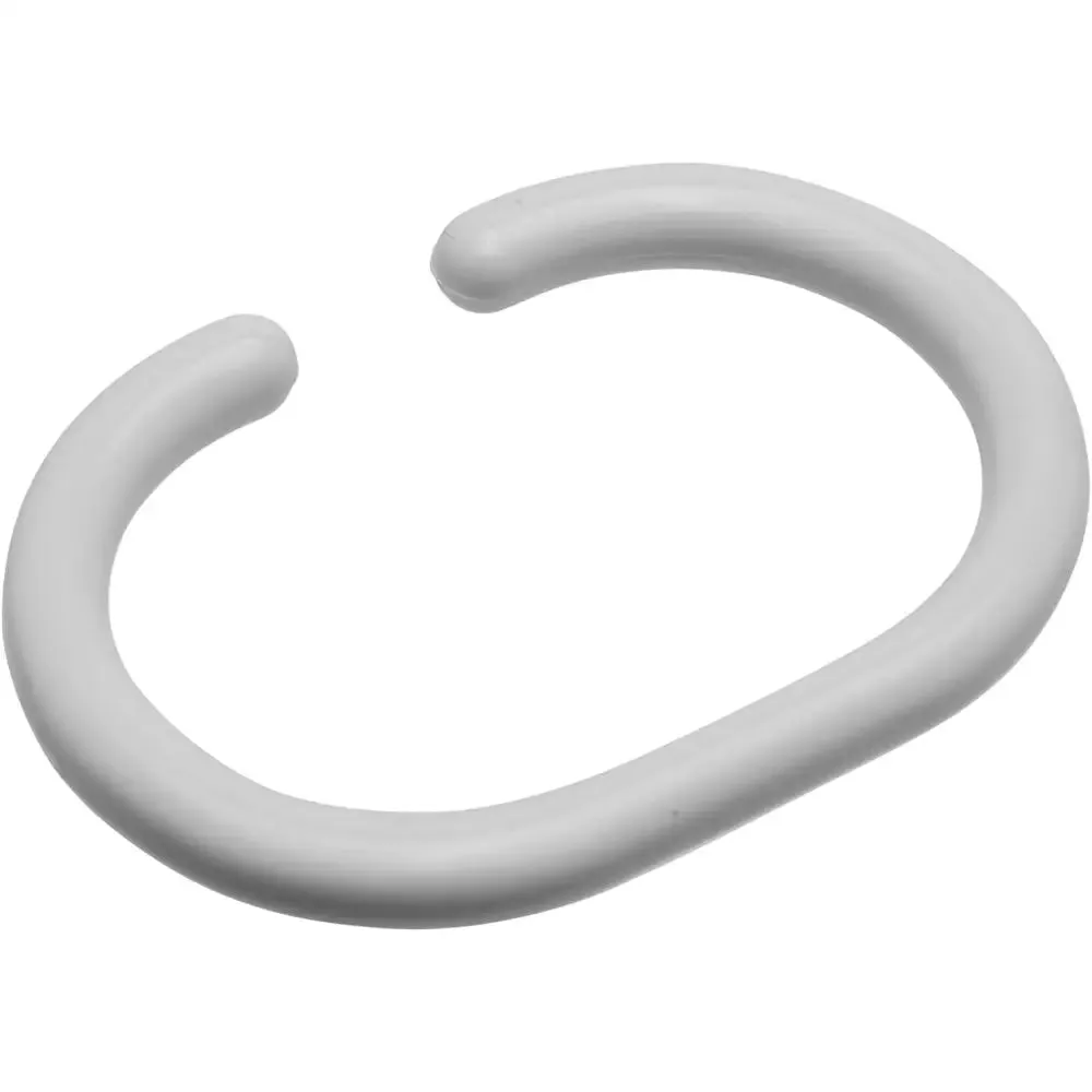 Croydex C Shaped Shower Curtain Rings - White or Clear 12pk