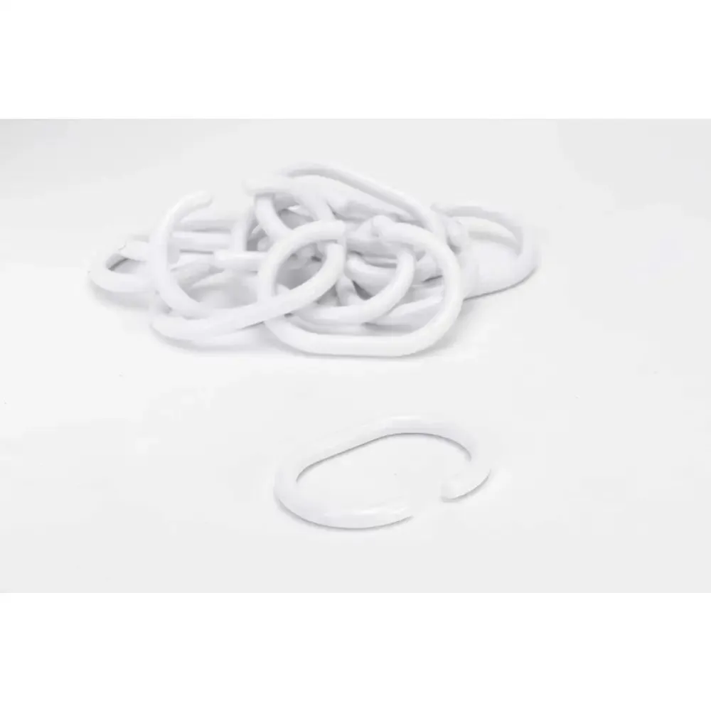 Croydex C Shaped Shower Curtain Rings - White or Clear 12pk