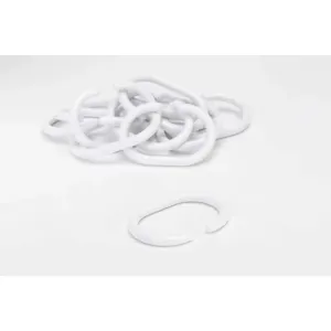 Croydex C Shaped Shower Curtain Rings - White or Clear 12pk