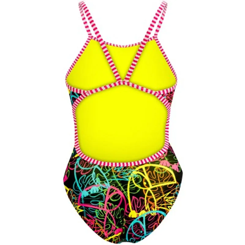 Dolfin Uglies - Graffiti Jungle String Back One Piece Swimsuit