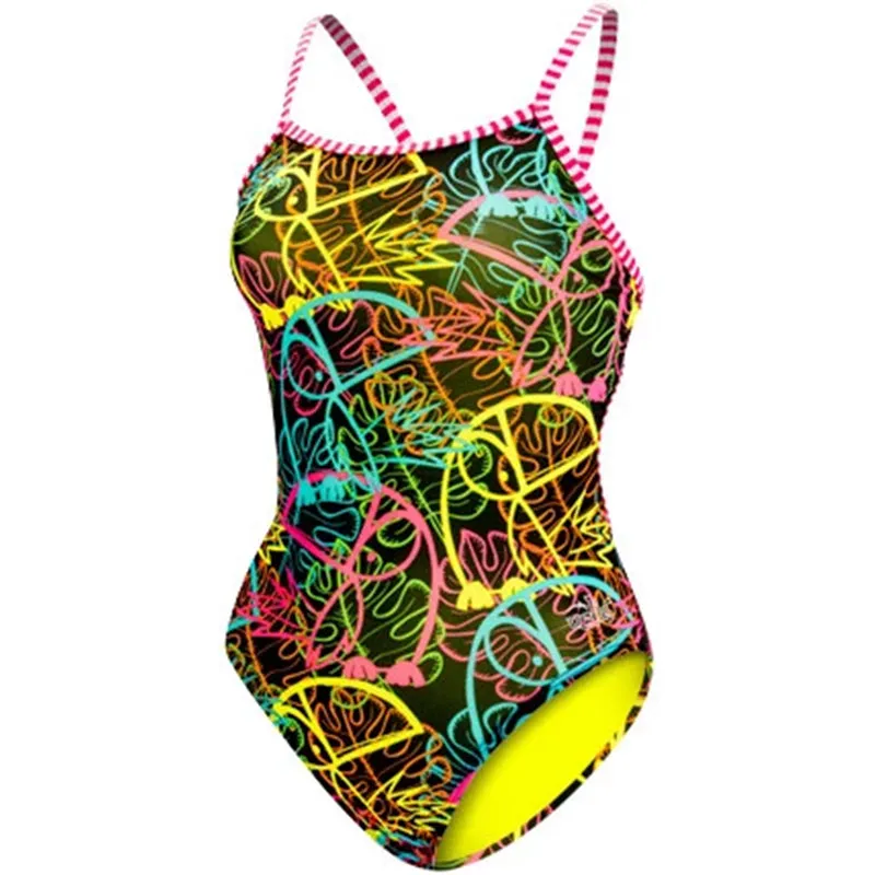 Dolfin Uglies - Graffiti Jungle String Back One Piece Swimsuit