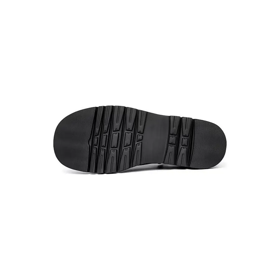 ElegantLux Leather Platform Business Slippers