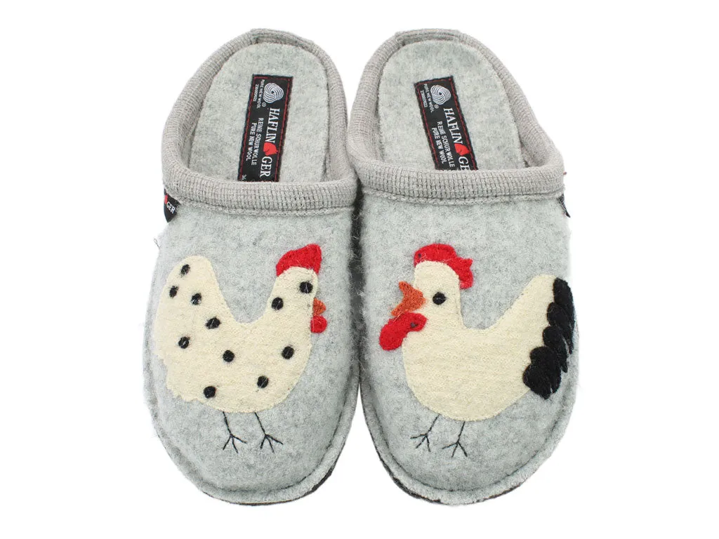 Haflinger Slippers Flair Chicken Grey