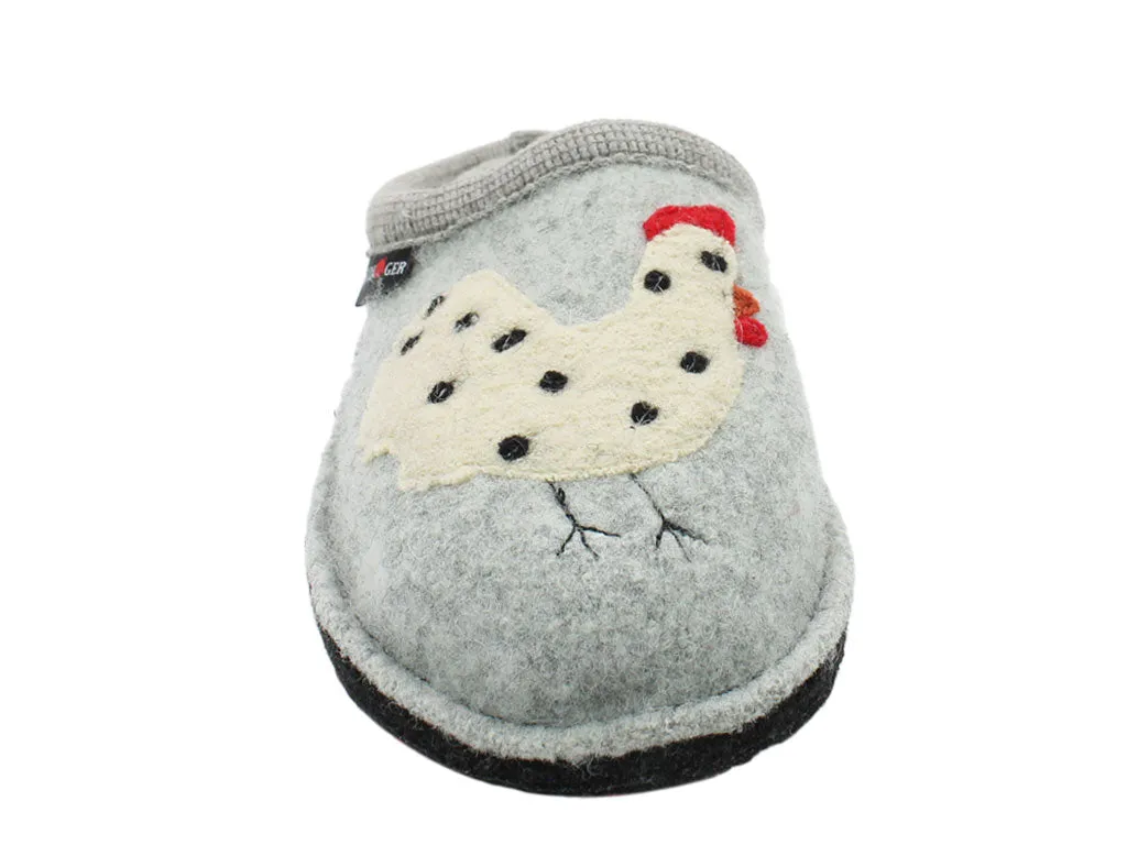 Haflinger Slippers Flair Chicken Grey