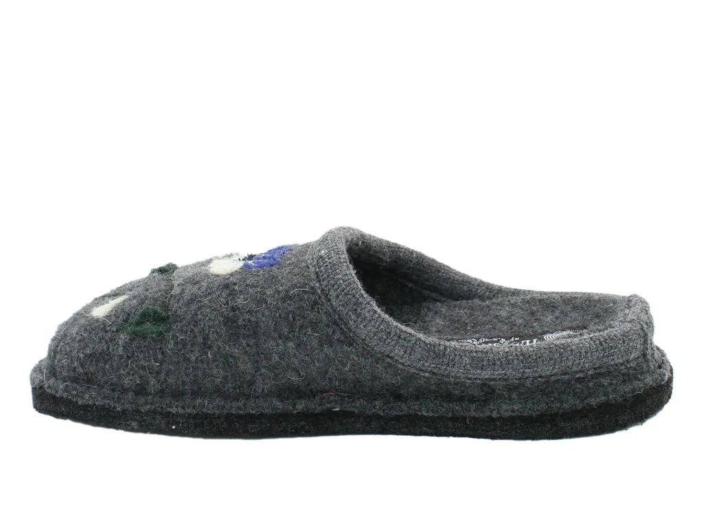 Haflinger Slippers Flair Viola Anthracite