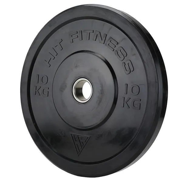 Hit Fitness 120kg Black Bumper Plates Athletic Weight Set