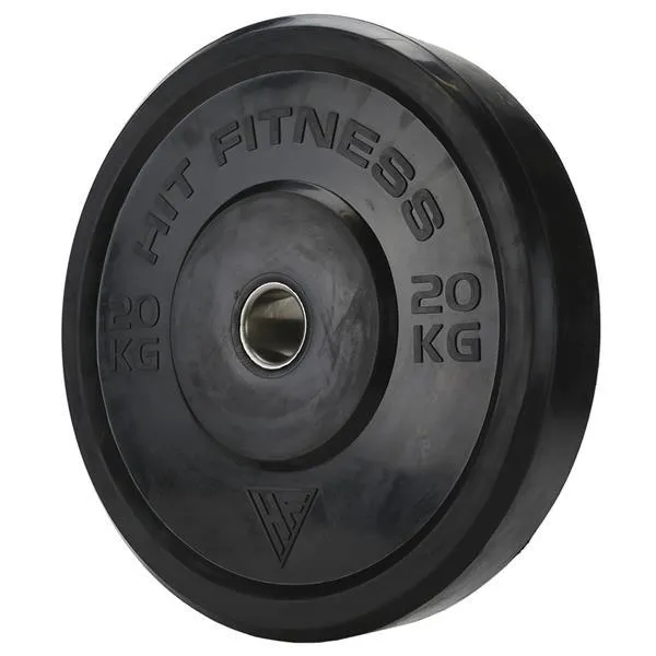 Hit Fitness 120kg Black Bumper Plates Athletic Weight Set