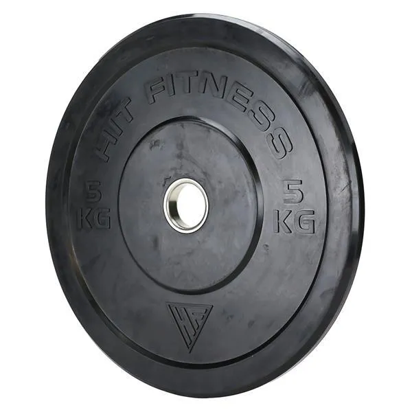 Hit Fitness 120kg Black Bumper Plates Athletic Weight Set