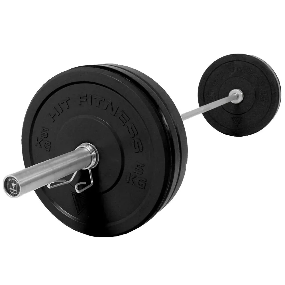 Hit Fitness 80kg Black Bumper Plates Core Weight Set