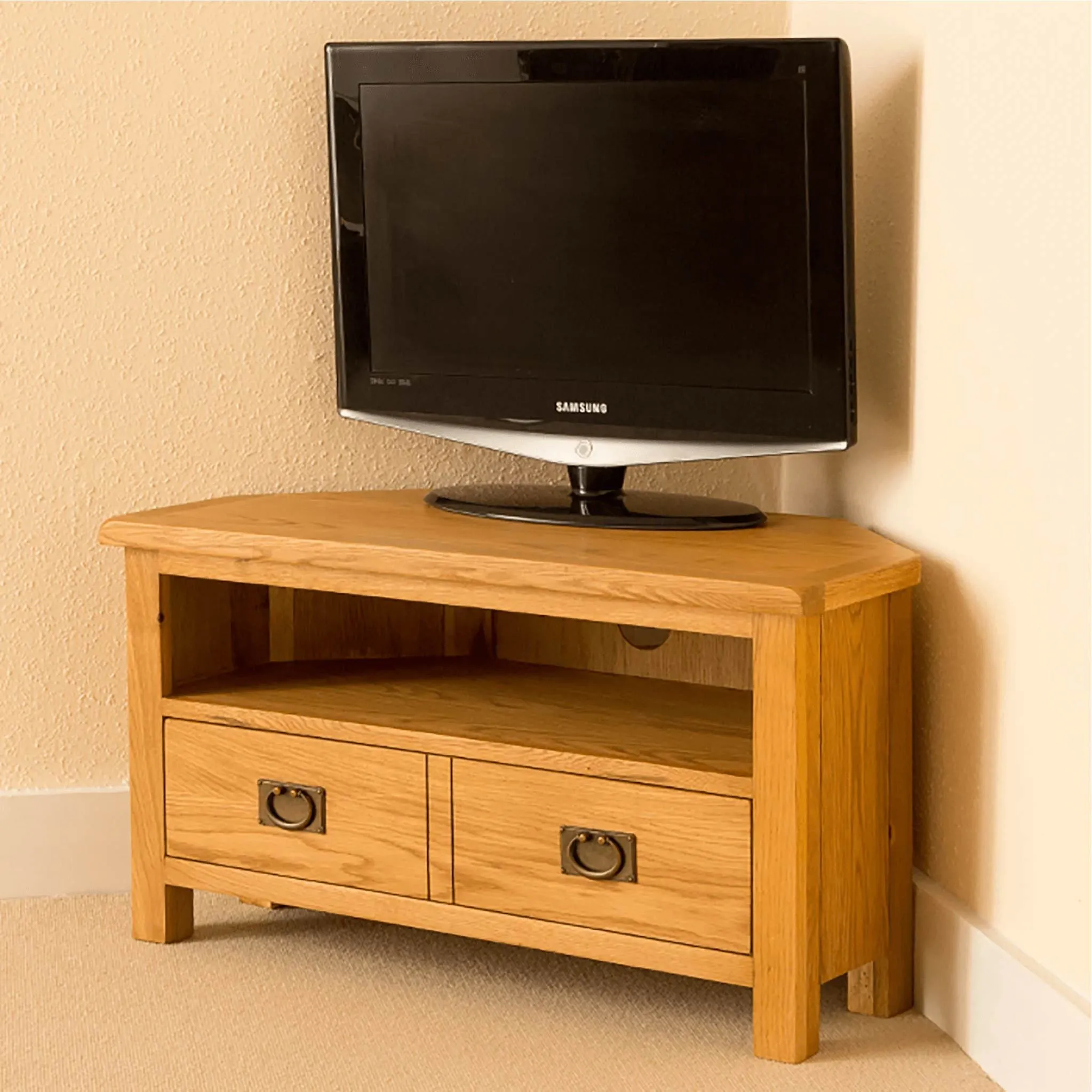 Lanner Oak Corner TV Stand