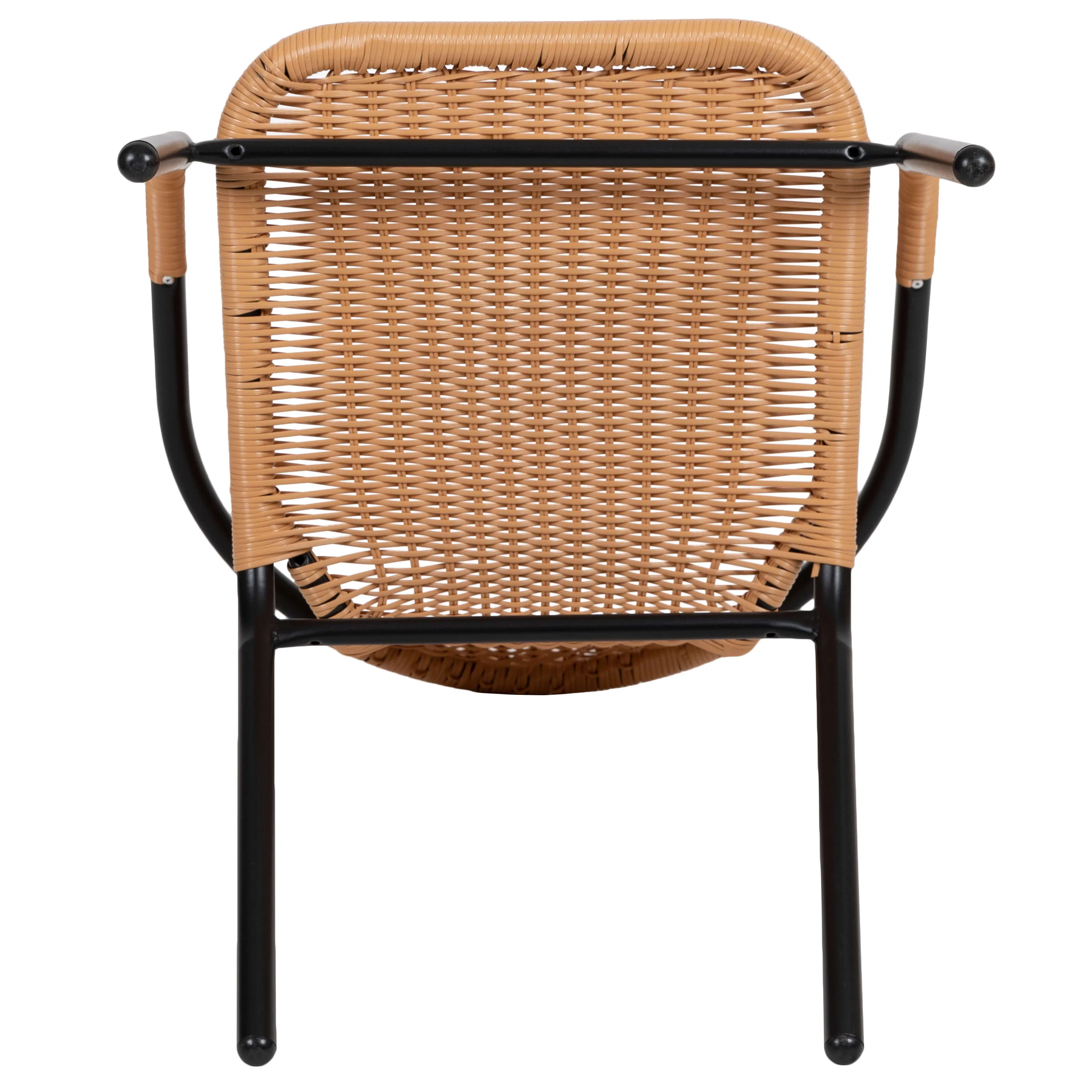 Lila 2 Pack Rattan Indoor-Outdoor Restaurant Stack Chair