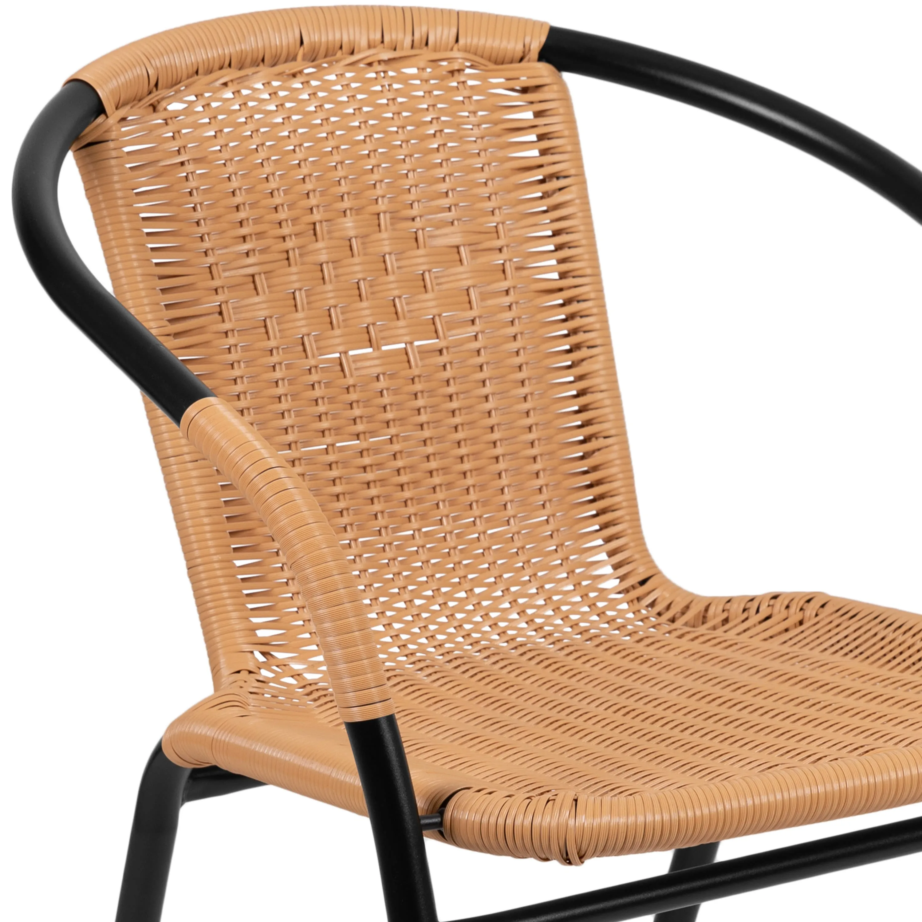 Lila 2 Pack Rattan Indoor-Outdoor Restaurant Stack Chair