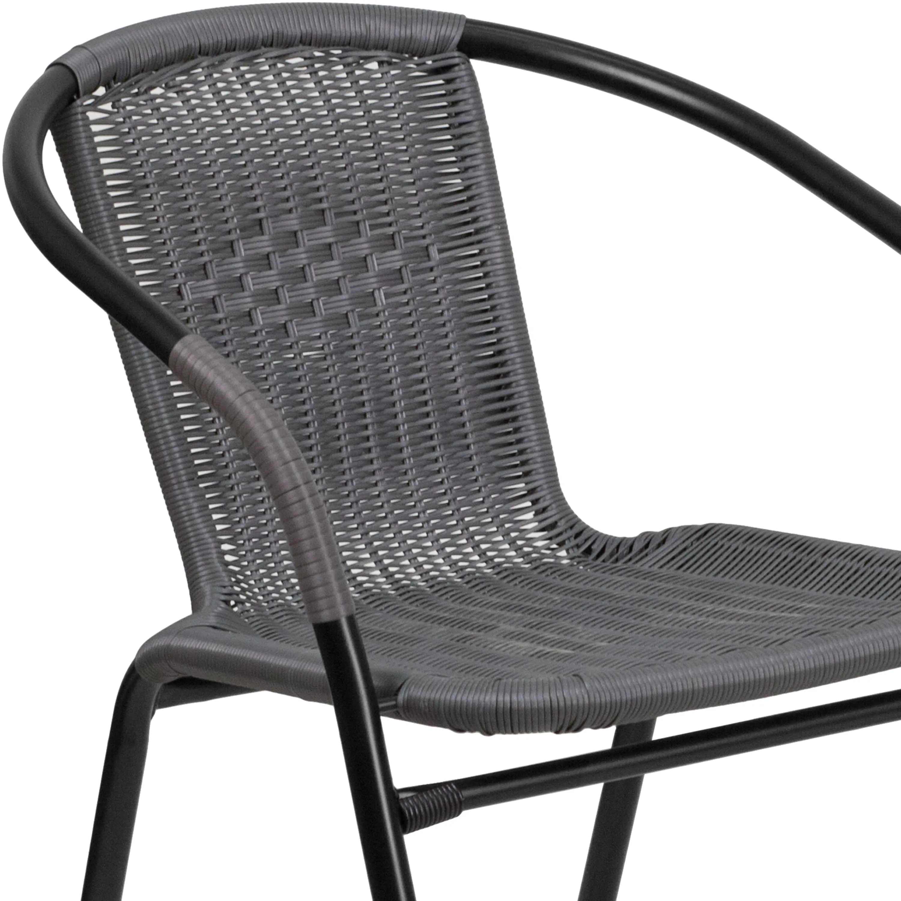 Lila 2 Pack Rattan Indoor-Outdoor Restaurant Stack Chair