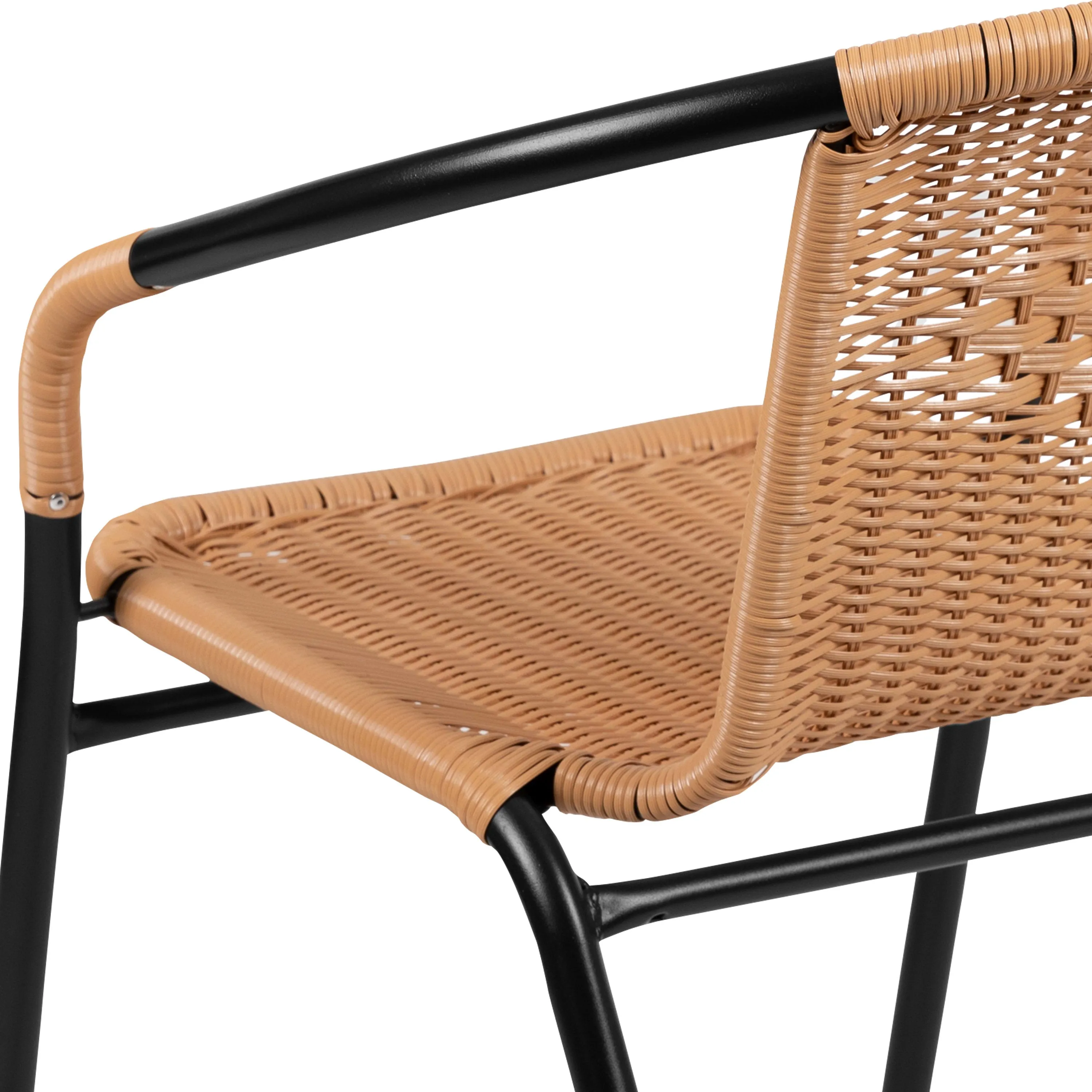 Lila 2 Pack Rattan Indoor-Outdoor Restaurant Stack Chair