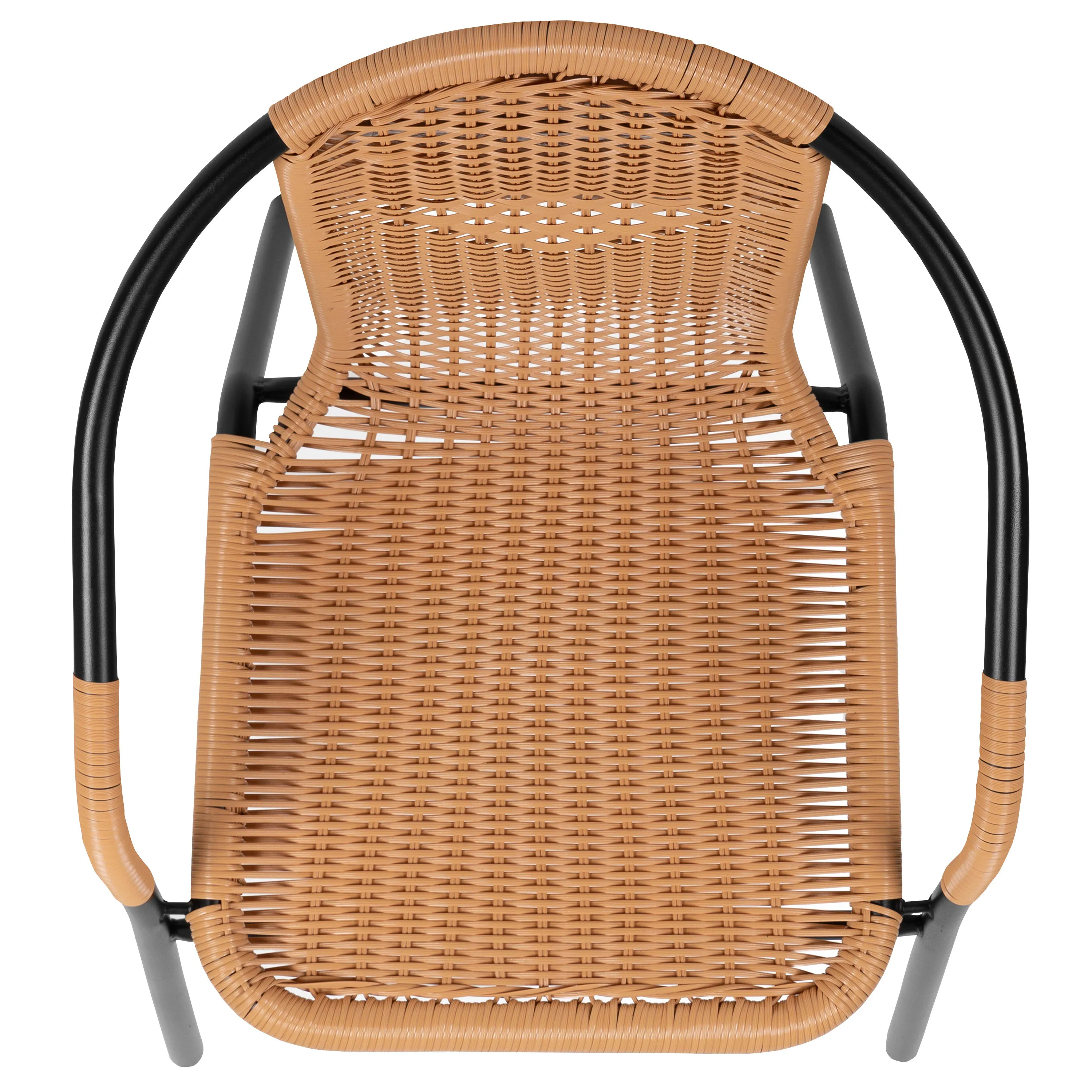 Lila 2 Pack Rattan Indoor-Outdoor Restaurant Stack Chair