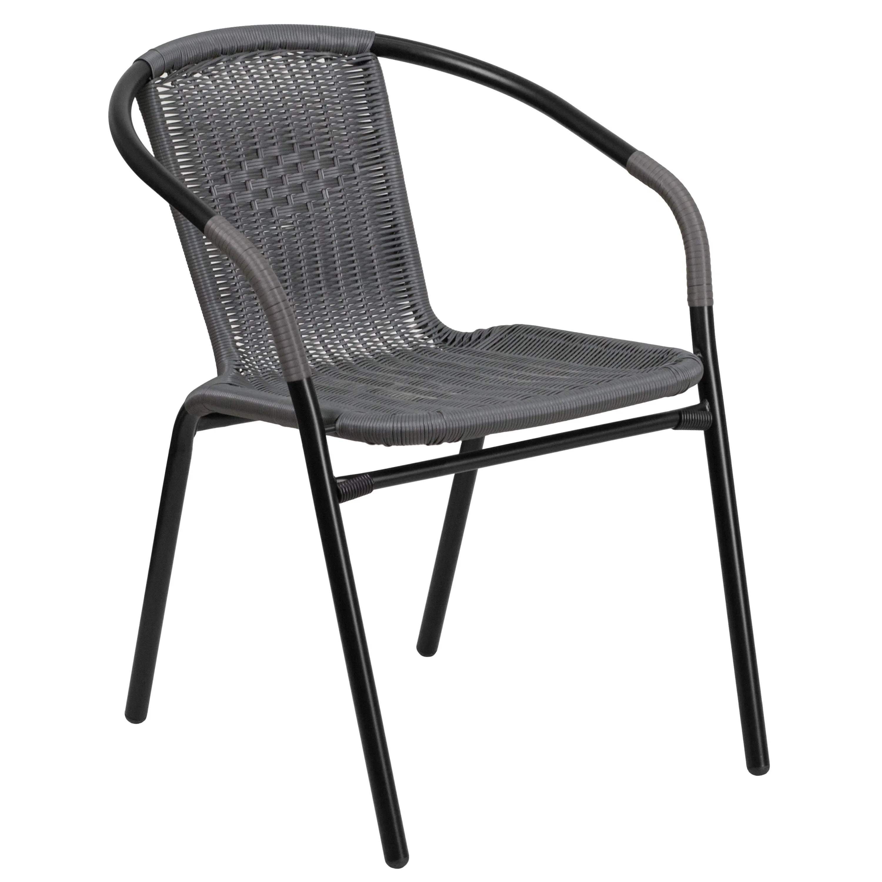 Lila 2 Pack Rattan Indoor-Outdoor Restaurant Stack Chair