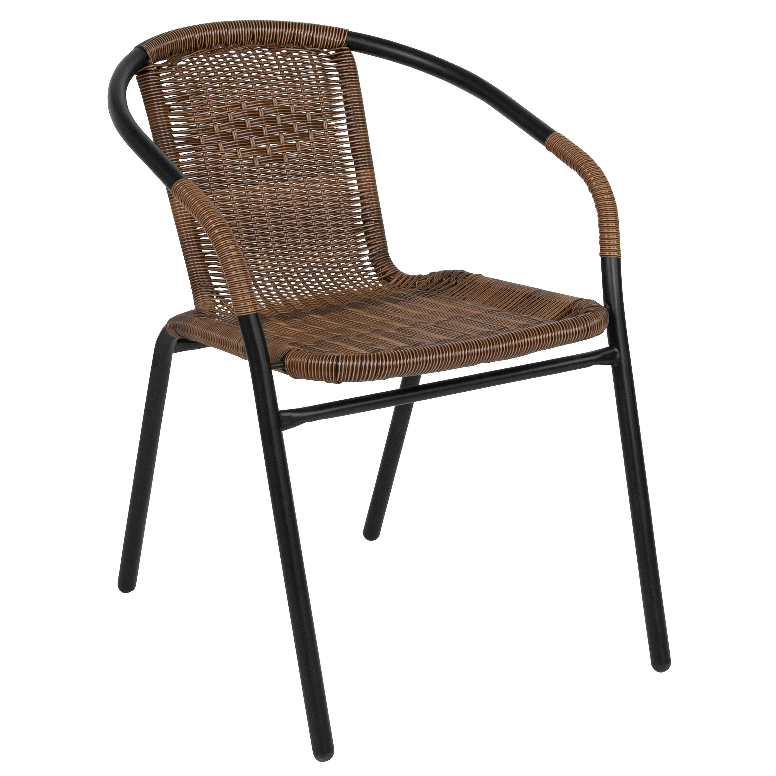 Lila 2 Pack Rattan Indoor-Outdoor Restaurant Stack Chair