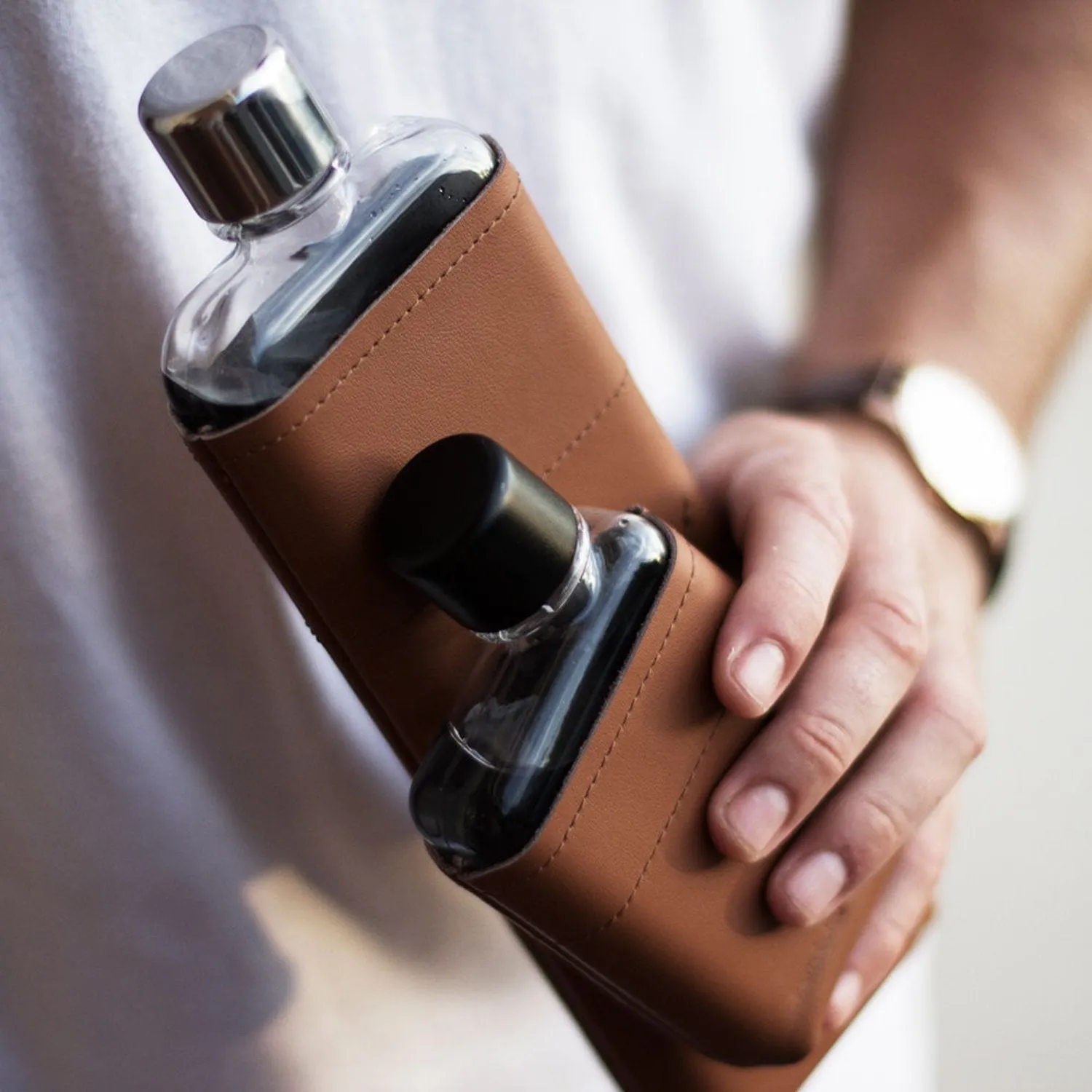 memobottle | sleeve A7 leather | tan - DC