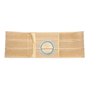 Nu-Hope Support Belt, Original Flat Panel, 2-3/4'' Stoma, 8'' Wide, Left, 1'' From Bottom, XL (41'' to 47'' Waist), Beige