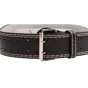 Padded Leather Weight Lifting Belt Dual Buckle Small