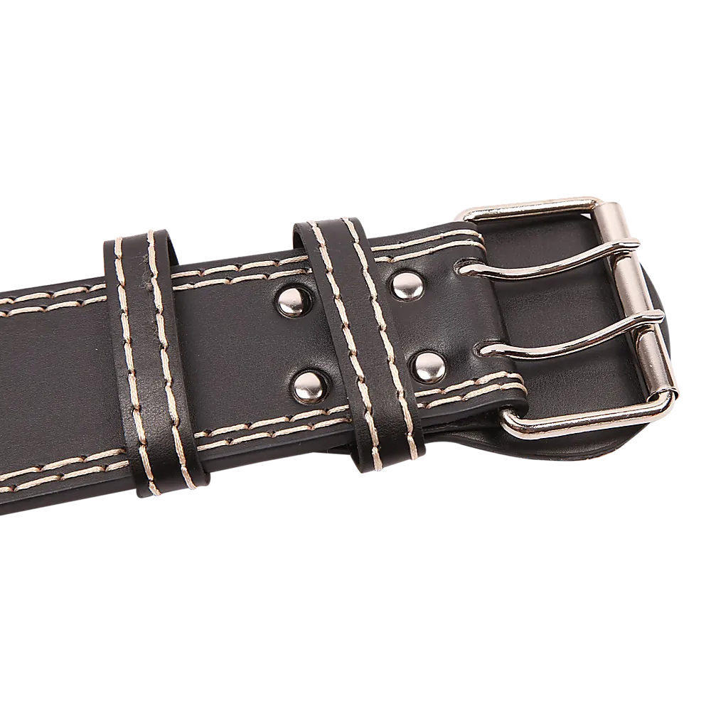 Padded Leather Weight Lifting Belt Dual Buckle Small