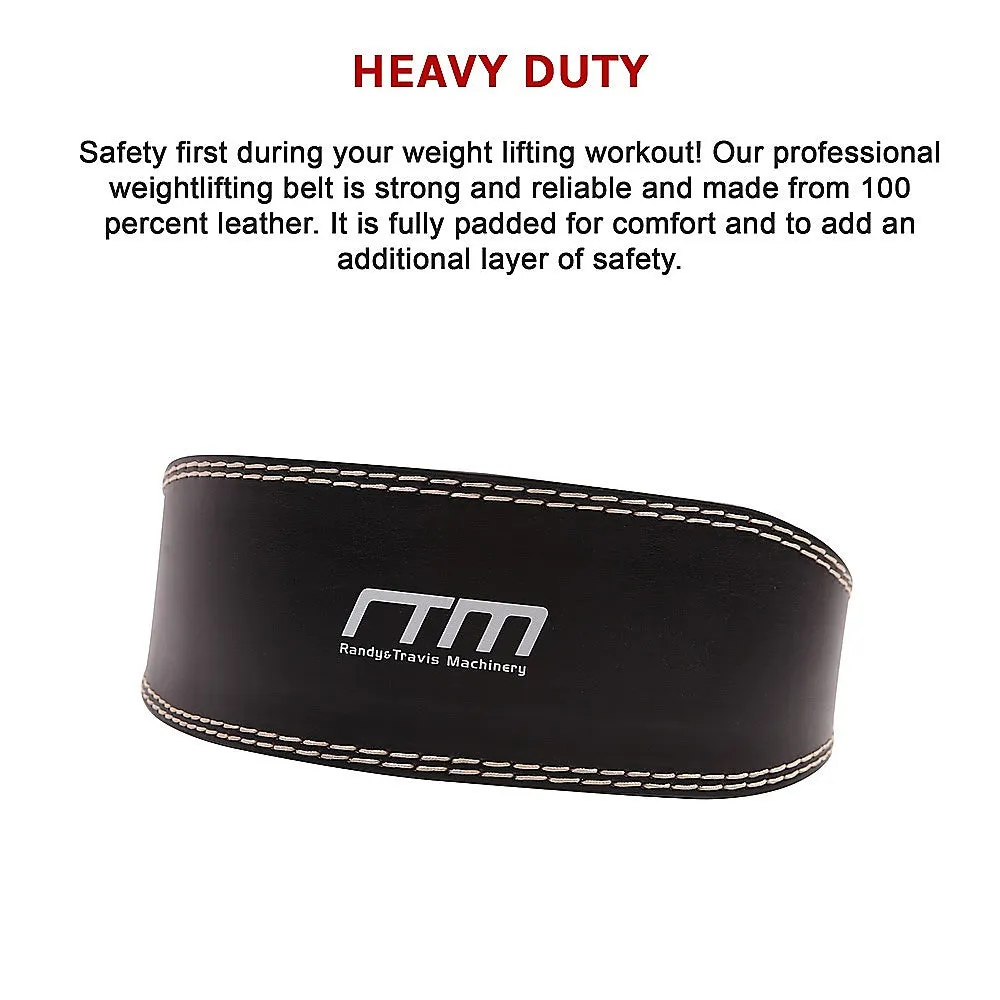 Padded Leather Weight Lifting Belt Dual Buckle Small