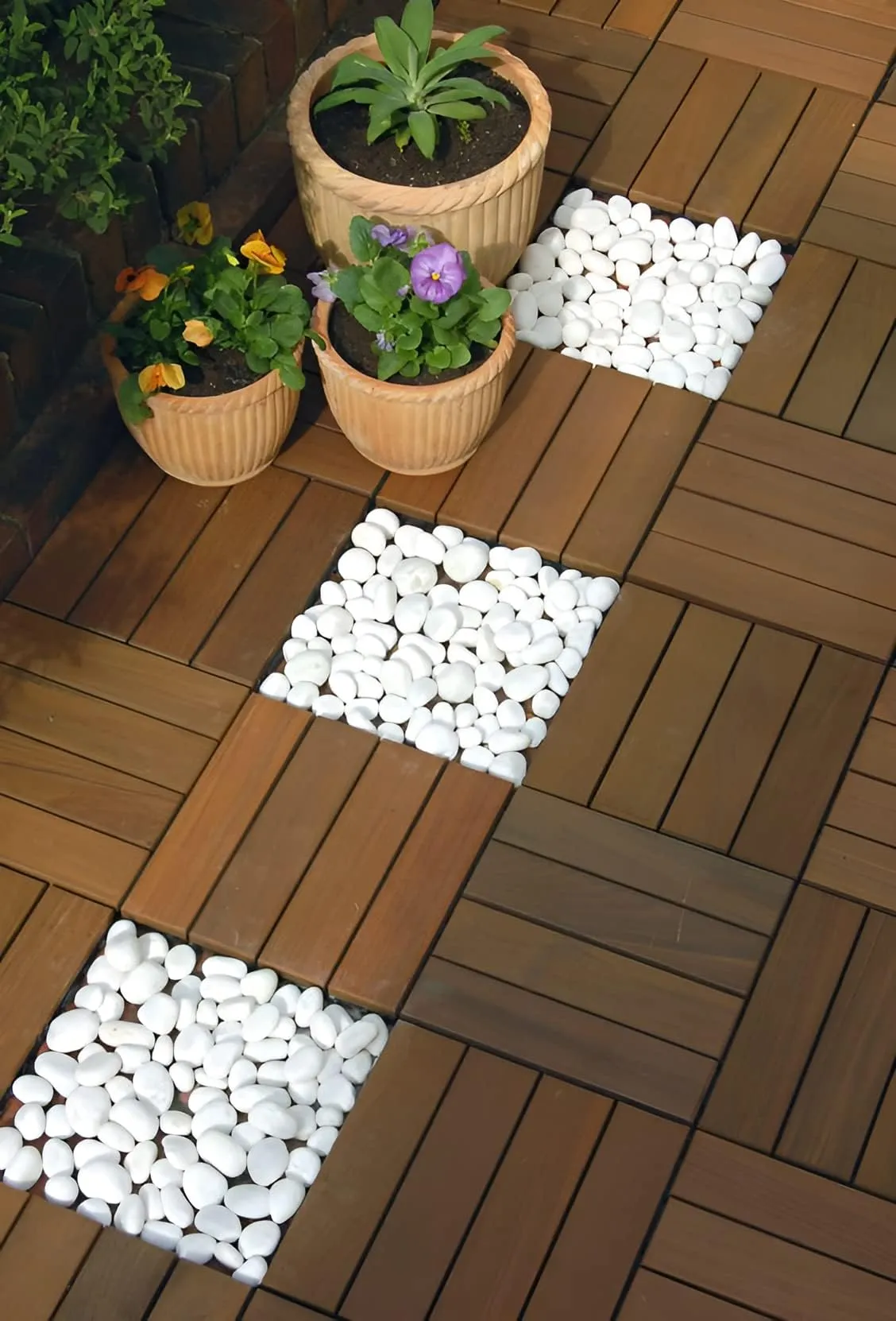 Plantex Merbau Wood Interlocking Deck Tiles for Garden/Terrace/Patio/Outdoor and Indoor Flooring - Waterproof Flooring Tiles – Pack of 12 (Wood - 12x12 Inch)