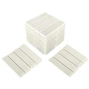 Plantex Plastic Interlocking Deck Tiles for Terrace/Garden/Balcony/Patio/Indoor & Outdoor Flooring/Water Rasistant – Pack of 6 (Off White, 12 x 12 Inch)