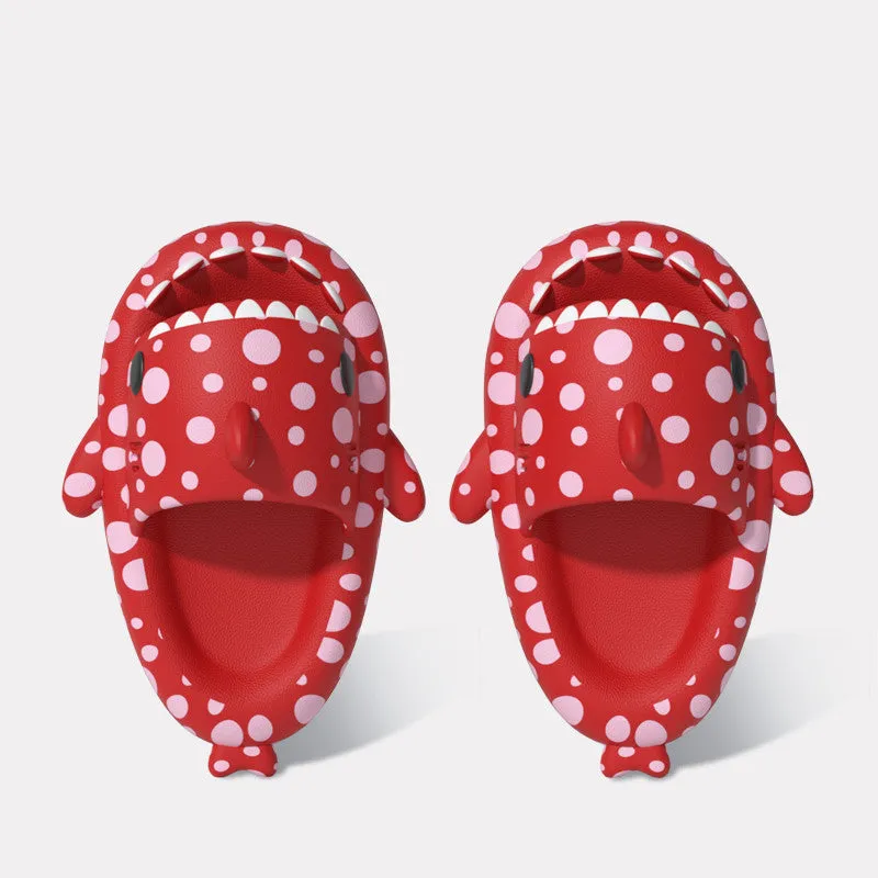 Polka Dot Shark Slippers for Girls